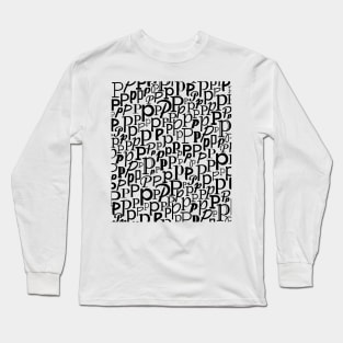 P - Typography (Black) Long Sleeve T-Shirt